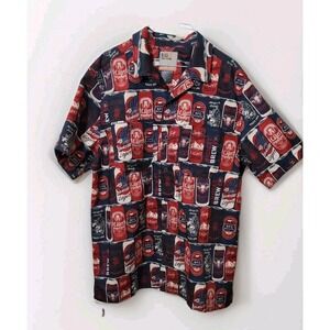 5.11 Tactical Beer Shirt Mens Medium Snap Button Short Sleeve IPA All Over Print